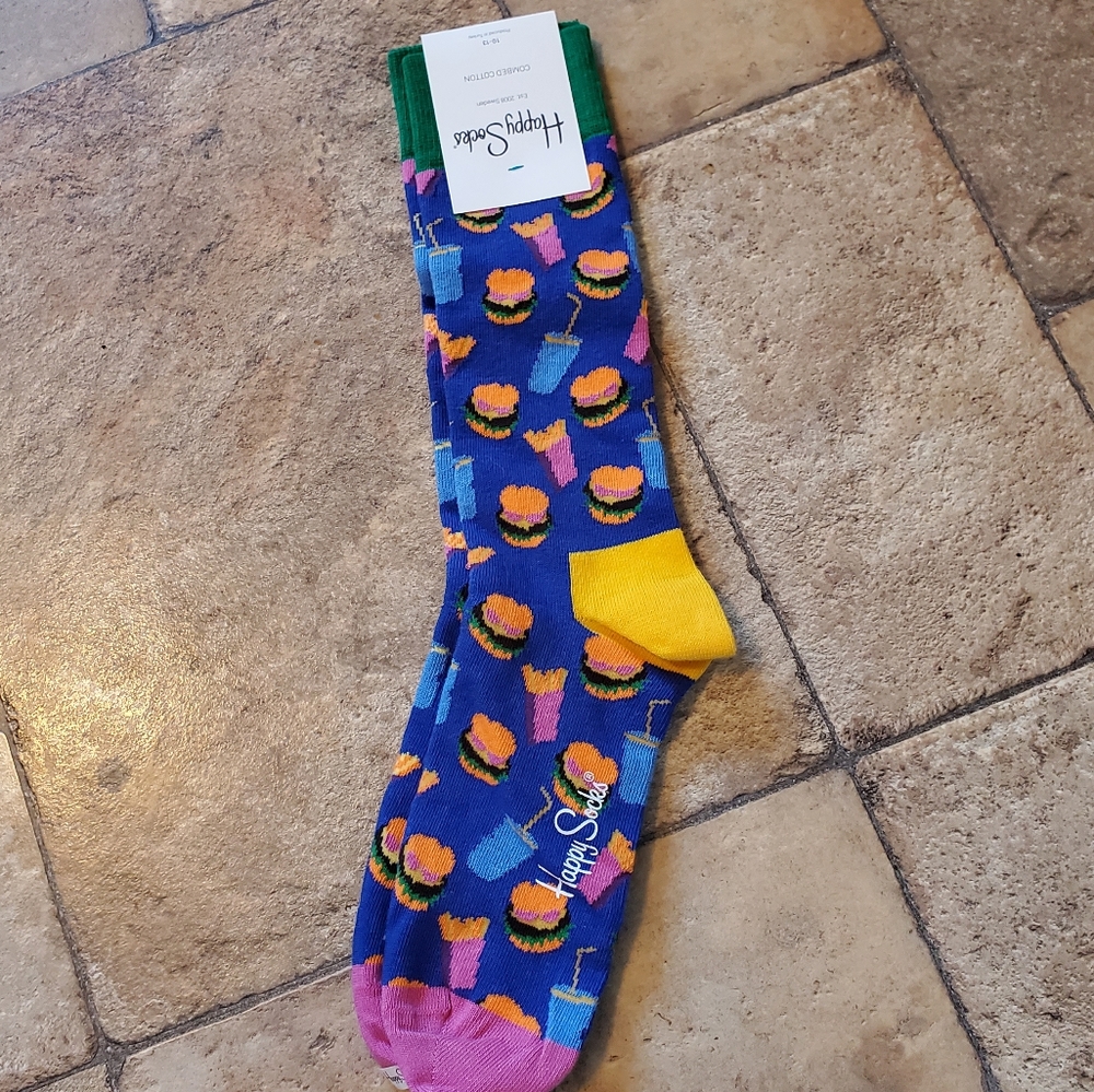 NEW Happy Socks Burger fries